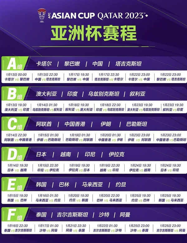 澳门新葡萄新京66632023年卡塔尔亚洲杯最全观赛指南！在家大屏看直播免费方法(图3)